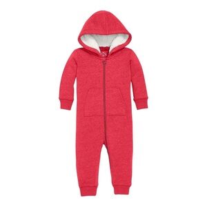 Primary toddler Baby winter Teddy Fleece-Lined Zip Romper bunting in Red 2T 24M